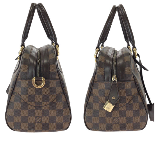LOUIS VUITTON Boston Duffel bag N60008 PVC Brown Gold Metal Boston Duffel bag Handbag Damier Ebene Duomo Women Used Authentic