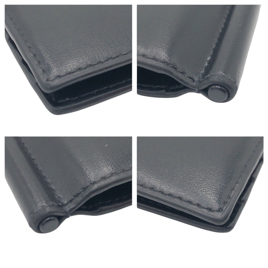 Yves Saint Laurent Bifold Wallet leather black Bifold Wallet Folding Wallet Billfold Money Clip Compact Wallet mens Used Authentic