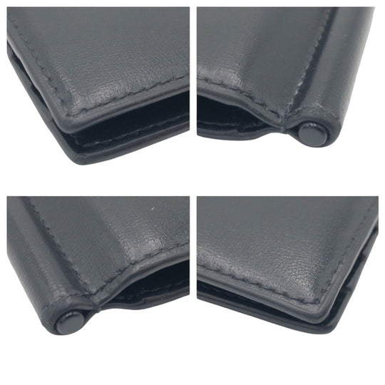 Yves Saint Laurent Bifold Wallet leather black Bifold Wallet Folding Wallet Billfold Money Clip Compact Wallet mens Used Authentic