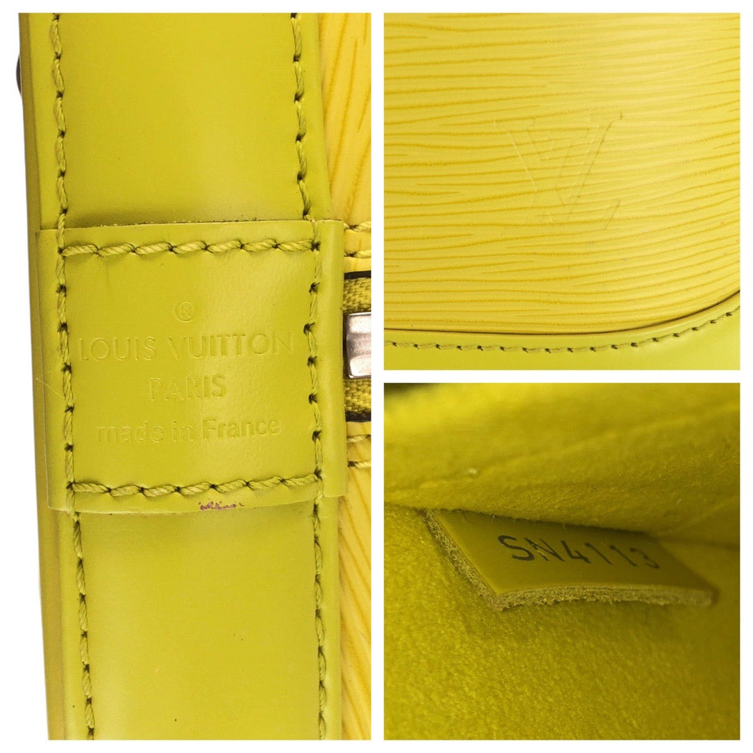 LOUIS VUITTON Handbag M40950 leather Yellow SilverMetal Handbag Epi Alma PM Women Used Authentic