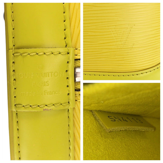 LOUIS VUITTON Handbag M40950 leather Yellow SilverMetal Handbag Epi Alma PM Women Used Authentic