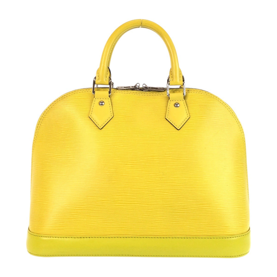 LOUIS VUITTON Handbag M40950 leather Yellow SilverMetal Handbag Epi Alma PM Women Used Authentic