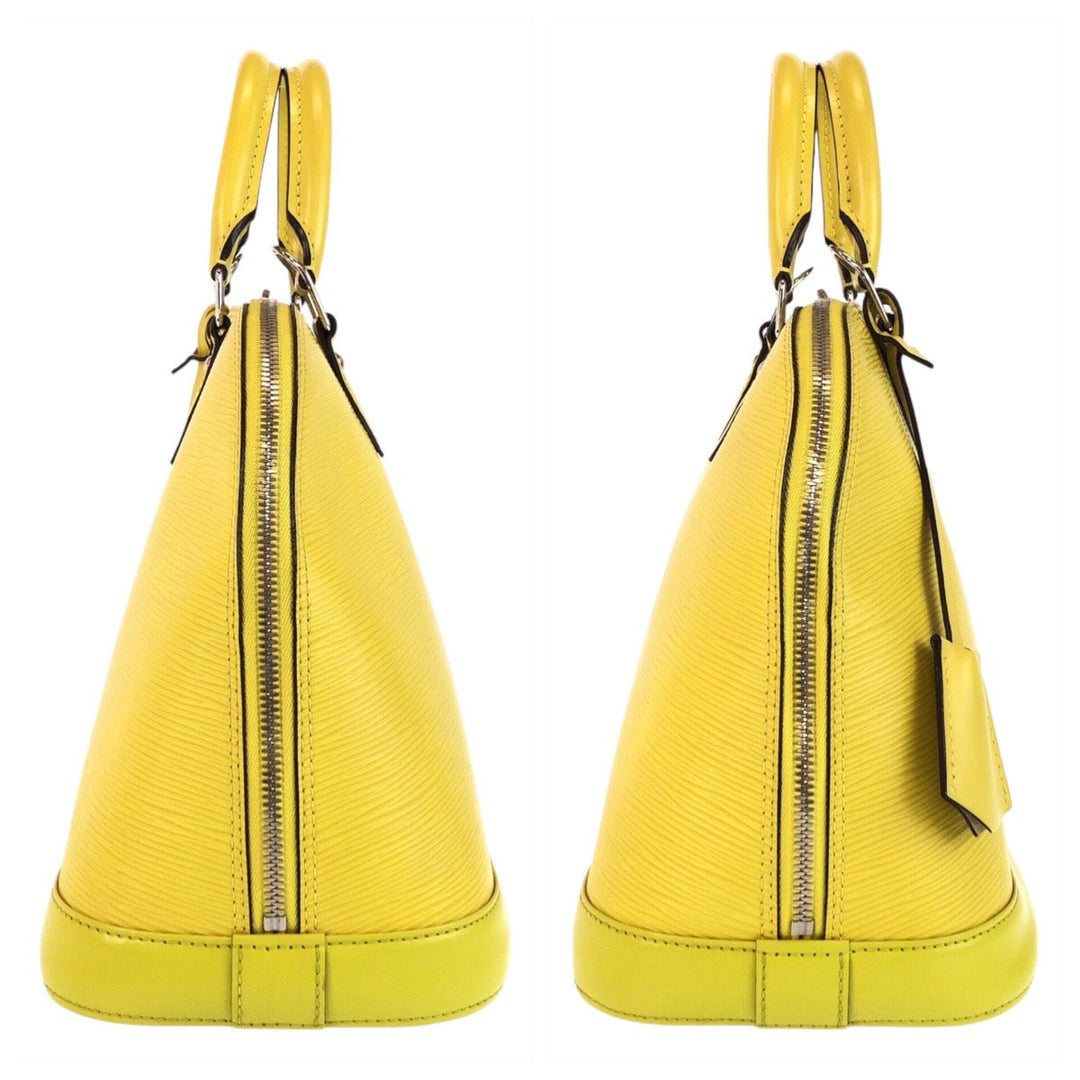 LOUIS VUITTON Handbag M40950 leather Yellow SilverMetal Handbag Epi Alma PM Women Used Authentic