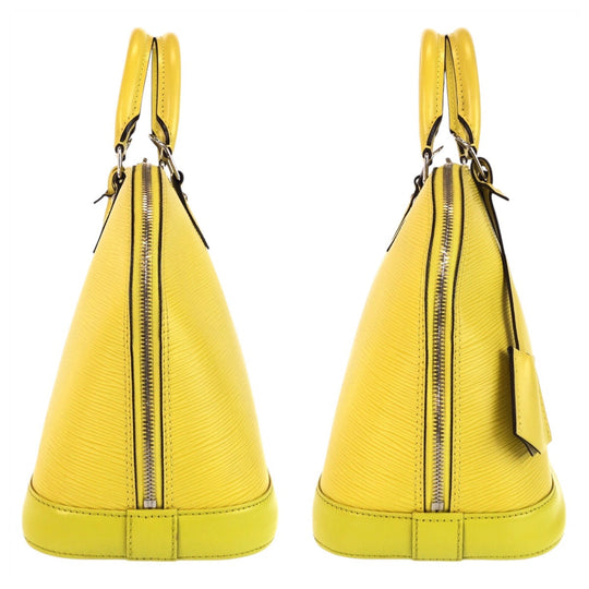 LOUIS VUITTON Handbag M40950 leather Yellow SilverMetal Handbag Epi Alma PM Women Used Authentic