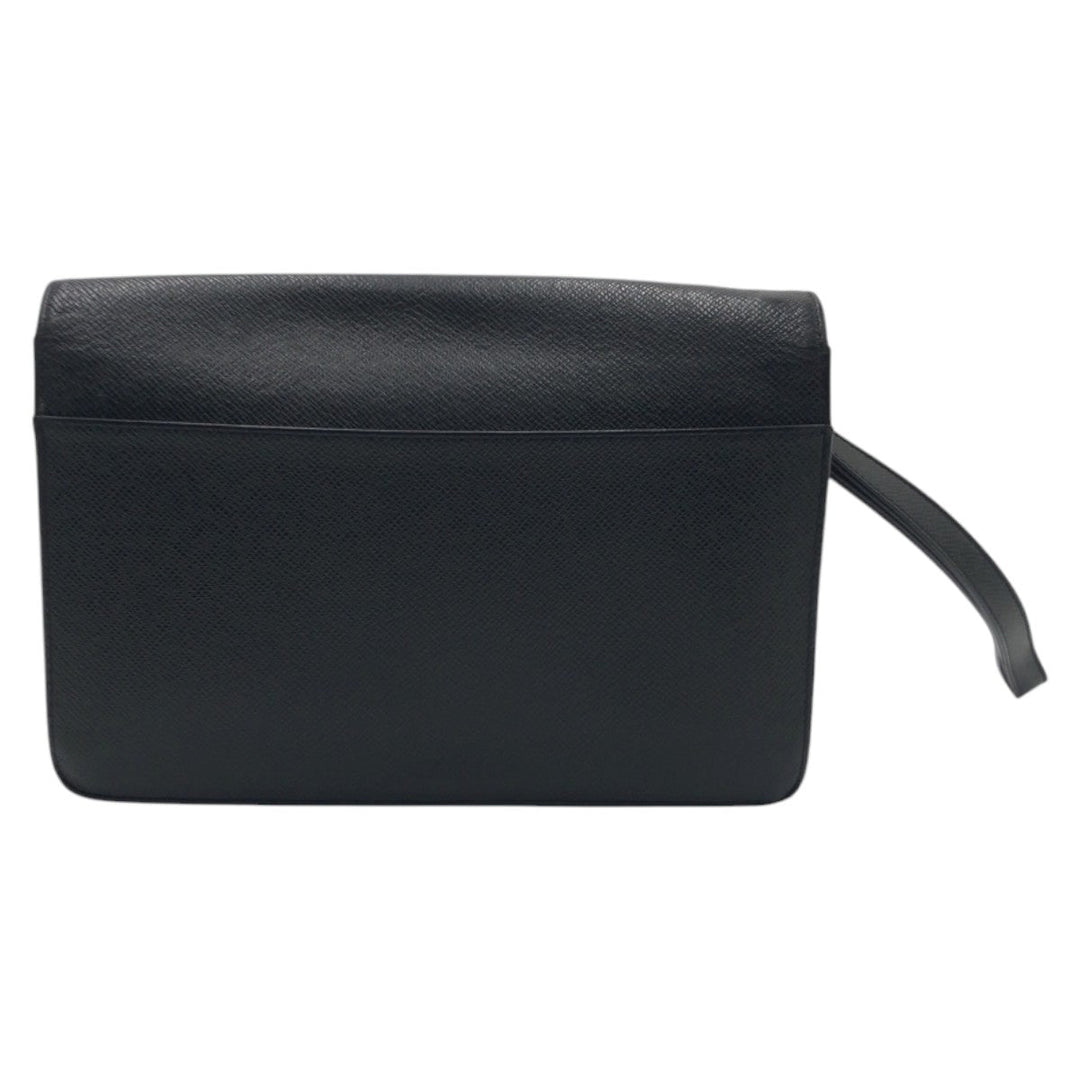 LOUIS VUITTON Clutch bag M30782 leather black Clutch bag business bag Taiga ardwards Selenga mens Used Authentic