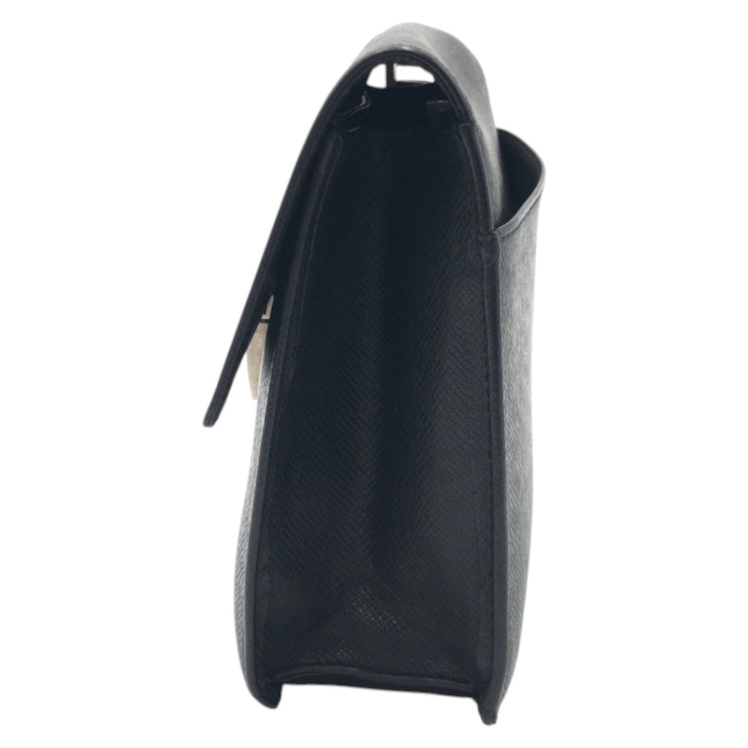 LOUIS VUITTON Clutch bag M30782 leather black Clutch bag business bag Taiga ardwards Selenga mens Used Authentic