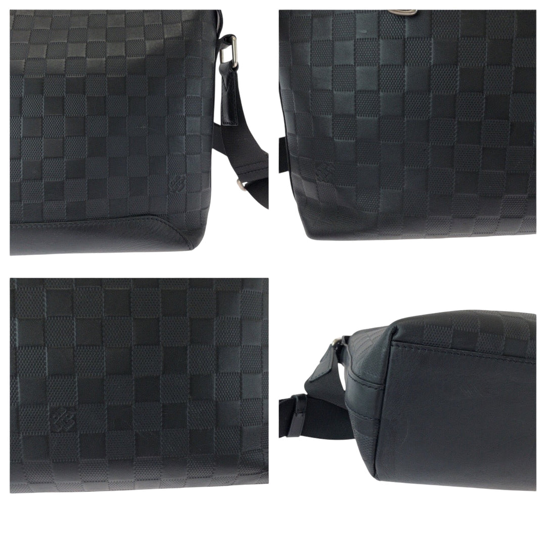 LOUIS VUITTON Shoulder Bag N42417 leather black Shoulder Bag Messenger bag Damier Anfini Discovery Messenger MM mens Used Authentic