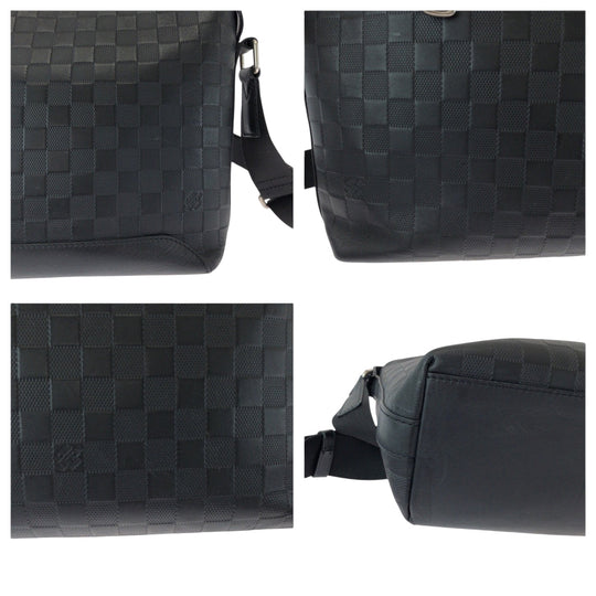 LOUIS VUITTON Shoulder Bag N42417 leather black Shoulder Bag Messenger bag Damier Anfini Discovery Messenger MM mens Used Authentic