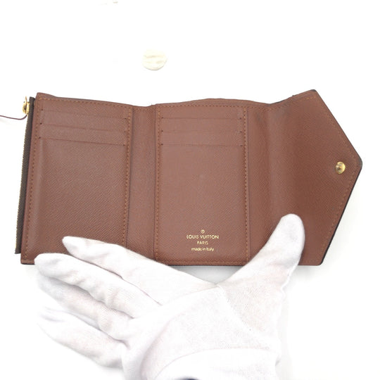 LOUIS VUITTON Tri-fold wallet M62472 PVC Brown Tri-fold wallet Compact wallet Monogram Portefeuille Victorine Women Used Authentic