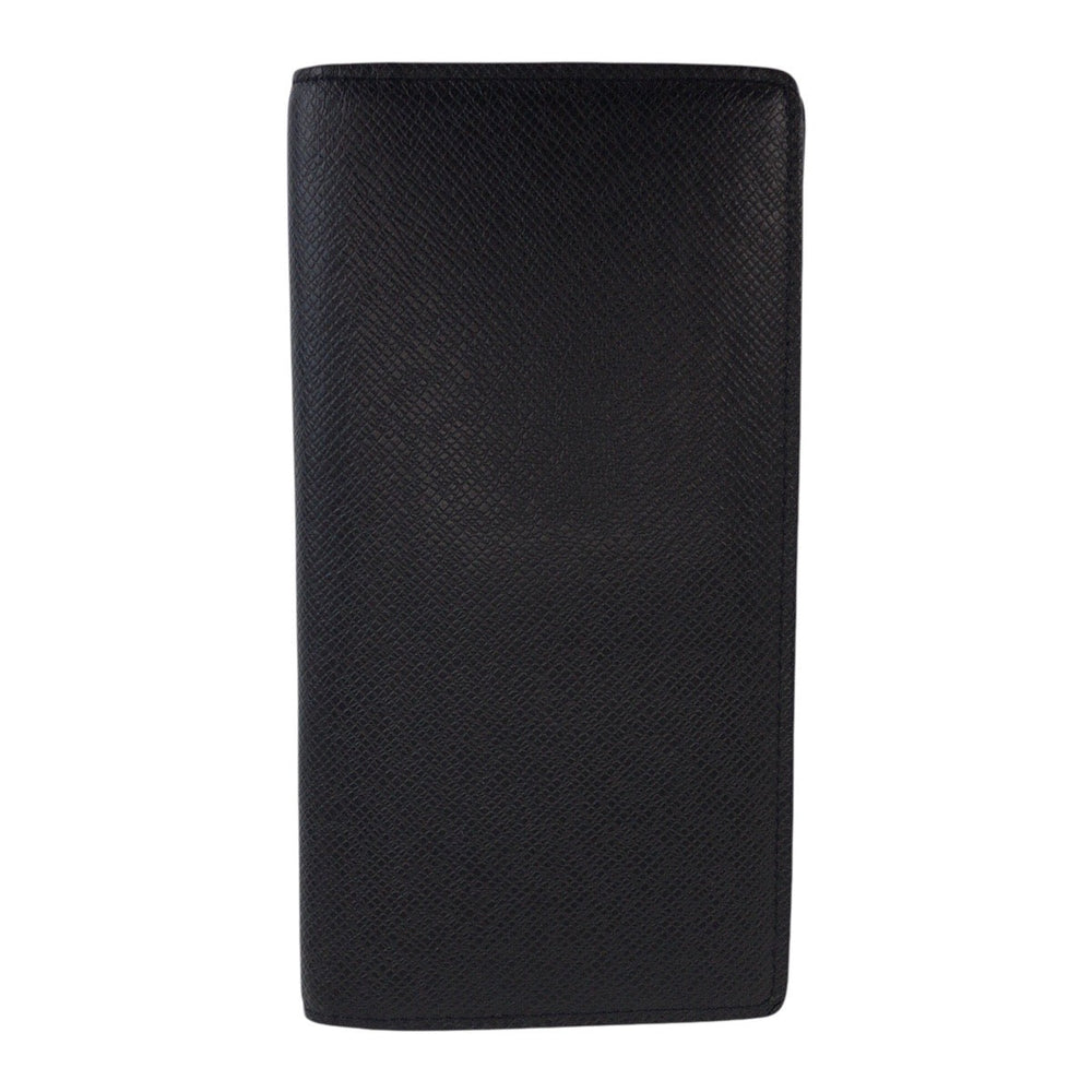 LOUIS VUITTON Long Wallet Purse M30179 leather Black SilverMetal Long Wallet Purse Taiga Portefeuille Braza mens Used Authentic