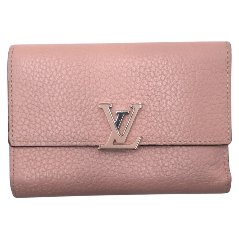 LOUIS VUITTON Tri-fold wallet M62156 leather pink Tri-fold Wallet Folded Wallet Compact Wallet Portefeuille Capsine Women Used Authentic