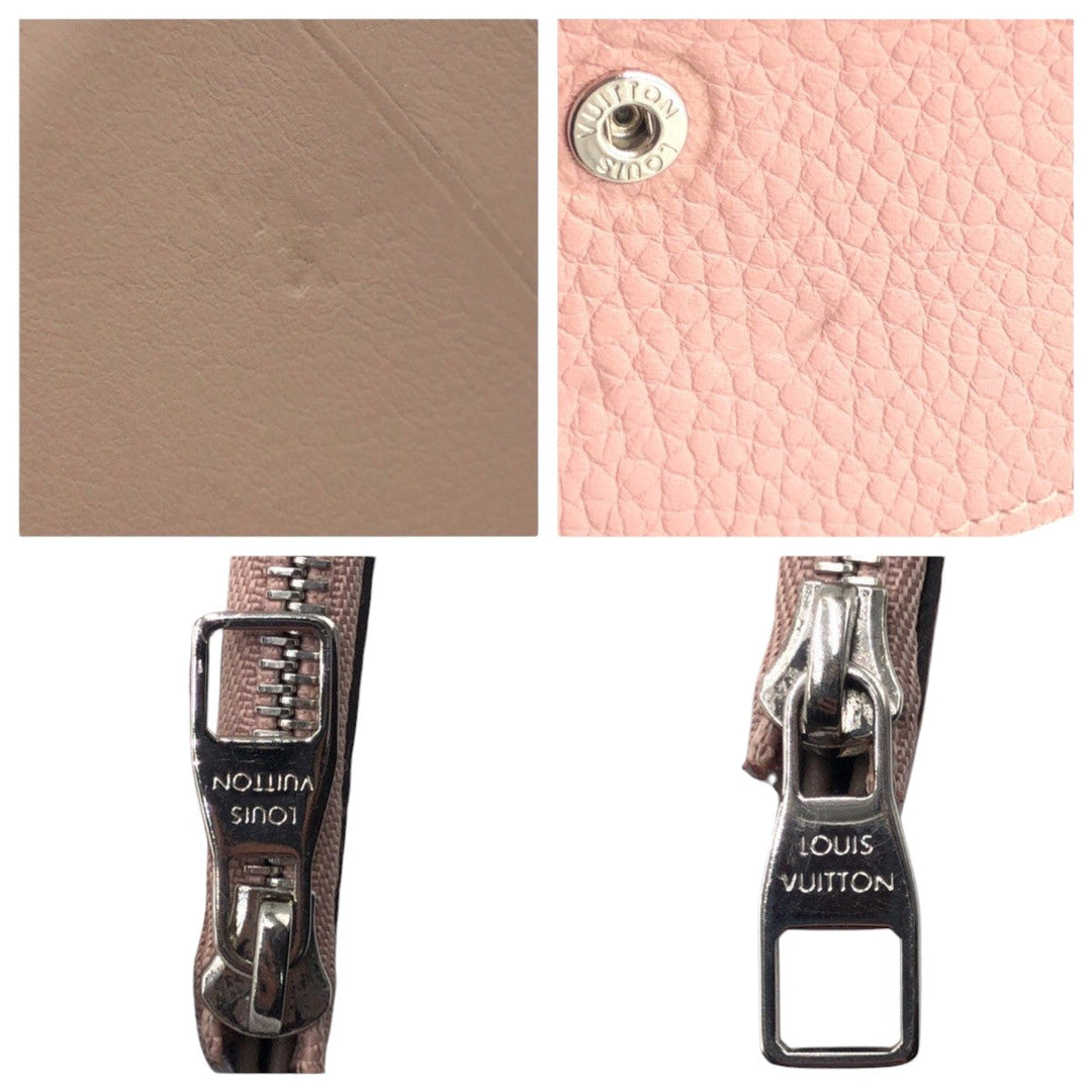 LOUIS VUITTON Tri-fold wallet M62156 leather pink Tri-fold Wallet Folded Wallet Compact Wallet Portefeuille Capsine Women Used Authentic