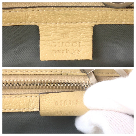 GUCCI Shoulder Bag 630355 Nylon Gray Beige SilverMetal Tote Bag Shoulder Bag 2way Off the grid Women Used Authentic