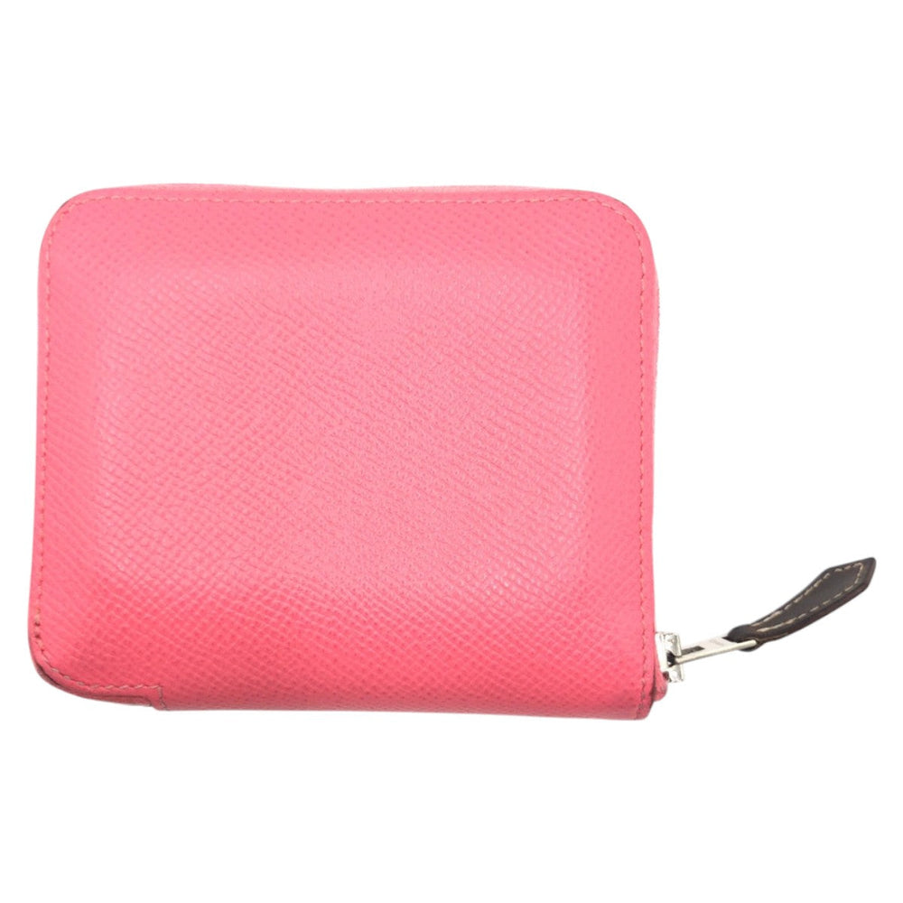 HERMES Bifold Wallet Epsom pink Bifold Wallet Compact Wallet Azap Silk in Compact Women Used Authentic