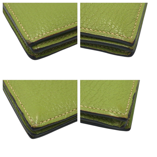 HERMES Long Wallet Purse Chevre Misol Green Kiwi Light Green Long Wallet Purse Beansufla Shable Mizole Women Used Authentic