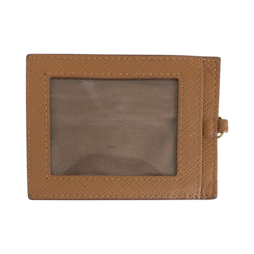 PRADA Long Wallet Purse leather Brown Camel Gold Metal Long Wallet Purse Long wallet unisex Safiano Women Used Authentic