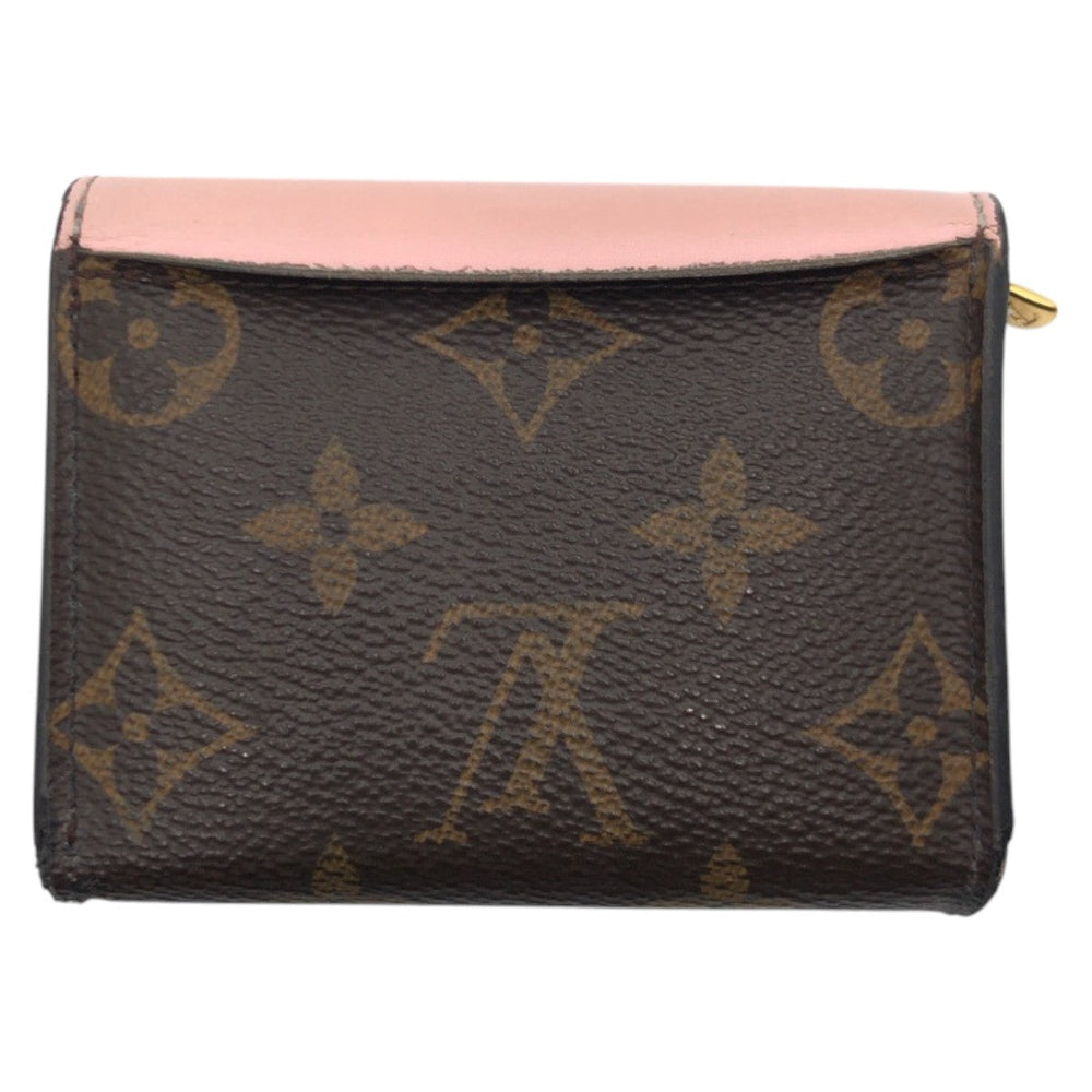 LOUIS VUITTON Tri-fold wallet M62933 PVC Brown Pink Rose Ballerone Tri-fold Wallet Folded Wallet Compact Wallet Monogram Portefeuille Zoe Women Used Authentic