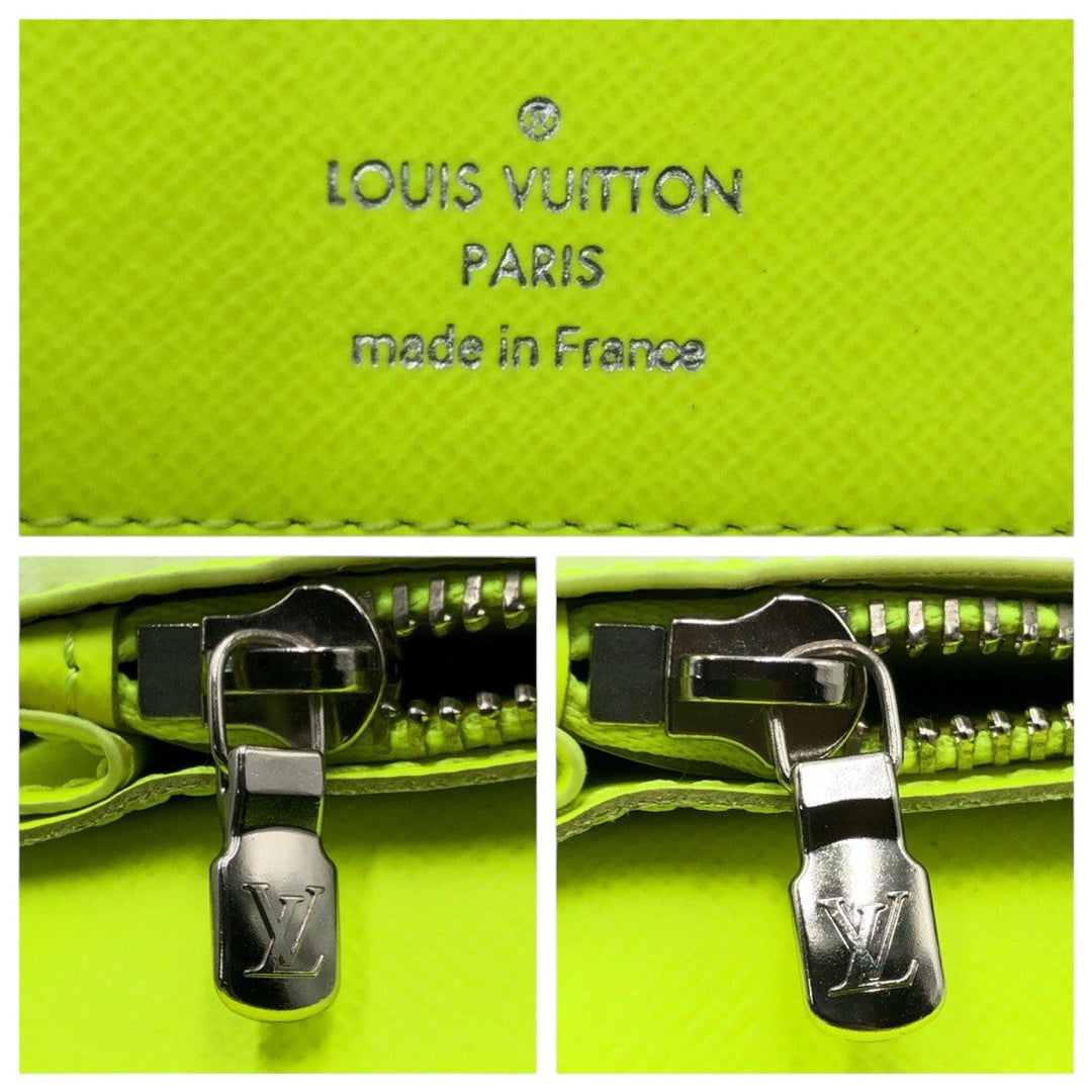 LOUIS VUITTON Long Wallet Purse M30947 PVC yellow Long Wallet Purse Taigalama Portefeuille Brother NM mens Used Authentic
