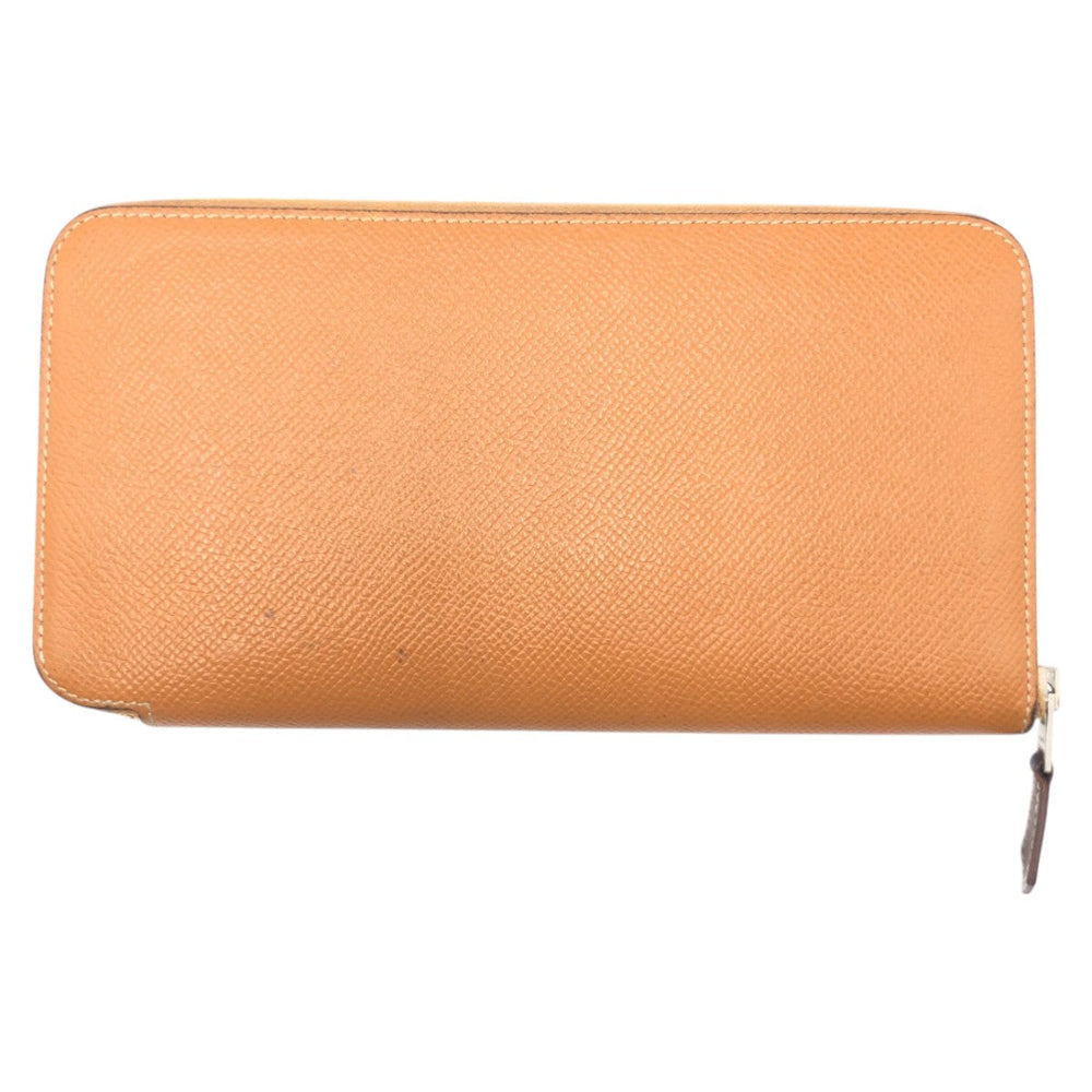 HERMES Long Wallet Purse Epsom Brown Long Wallet Purse Azap Long Silk in Women Used Authentic