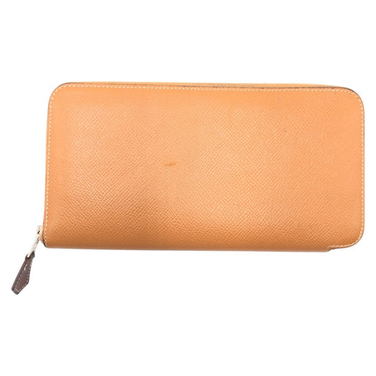 HERMES Long Wallet Purse Epsom Brown Long Wallet Purse Azap Long Silk in Women Used Authentic