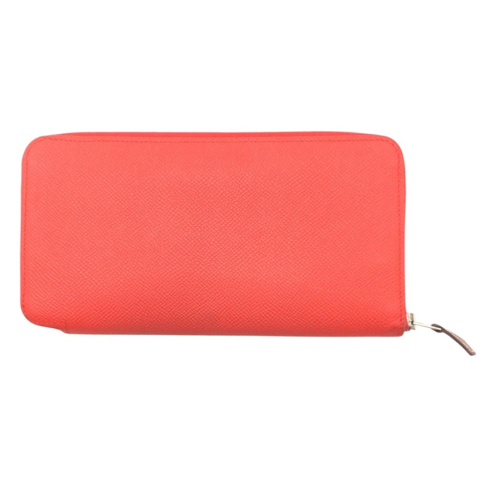 HERMES Long Wallet Purse Epsom Orange Long Wallet Purse Azap Long Silk in Women Used Authentic