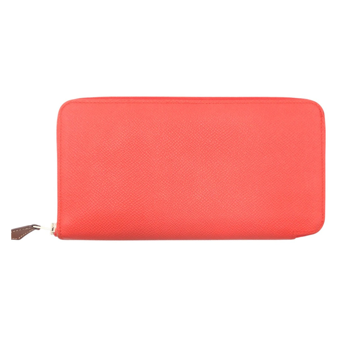 HERMES Long Wallet Purse Epsom Orange Long Wallet Purse Azap Long Silk in Women Used Authentic