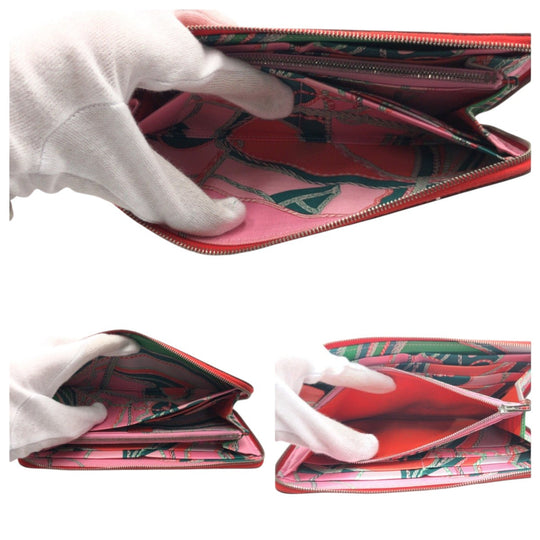 HERMES Long Wallet Purse Epsom Orange Long Wallet Purse Azap Long Silk in Women Used Authentic