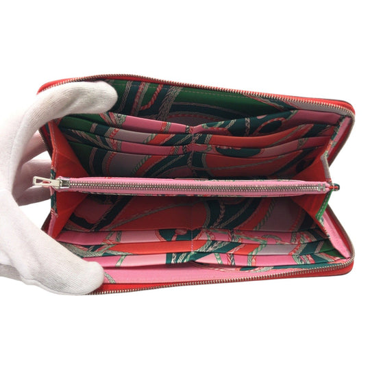 HERMES Long Wallet Purse Epsom Orange Long Wallet Purse Azap Long Silk in Women Used Authentic