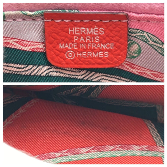 HERMES Long Wallet Purse Epsom Orange Long Wallet Purse Azap Long Silk in Women Used Authentic
