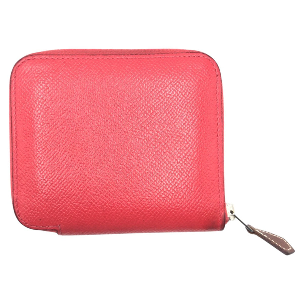 HERMES Bifold Wallet Epsom pink Bifold Wallet Compact Wallet Azap compact Silk in Women Used Authentic