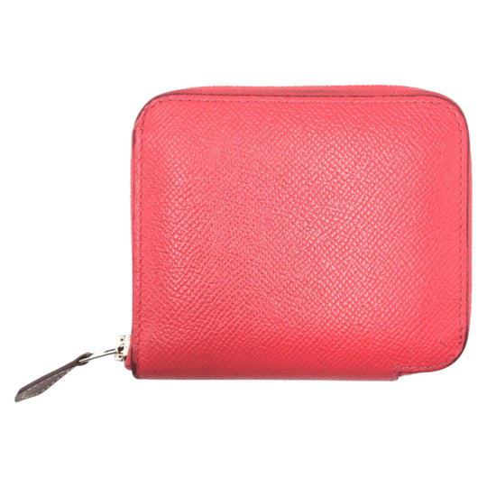 HERMES Bifold Wallet Epsom pink Bifold Wallet Compact Wallet Azap compact Silk in Women Used Authentic