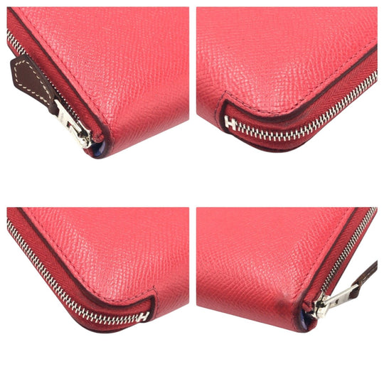 HERMES Bifold Wallet Epsom pink Bifold Wallet Compact Wallet Azap compact Silk in Women Used Authentic