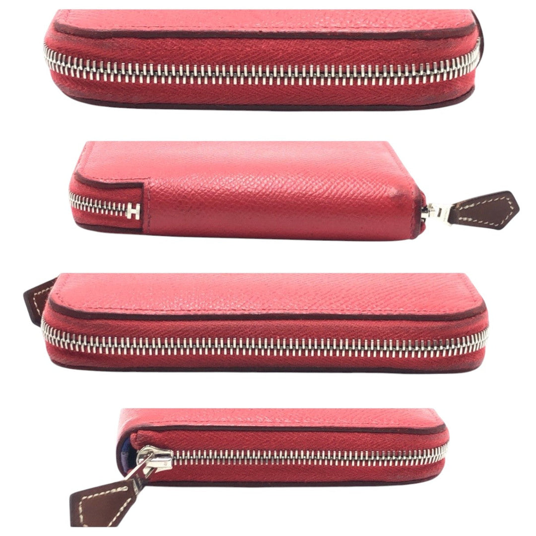 HERMES Bifold Wallet Epsom pink Bifold Wallet Compact Wallet Azap compact Silk in Women Used Authentic