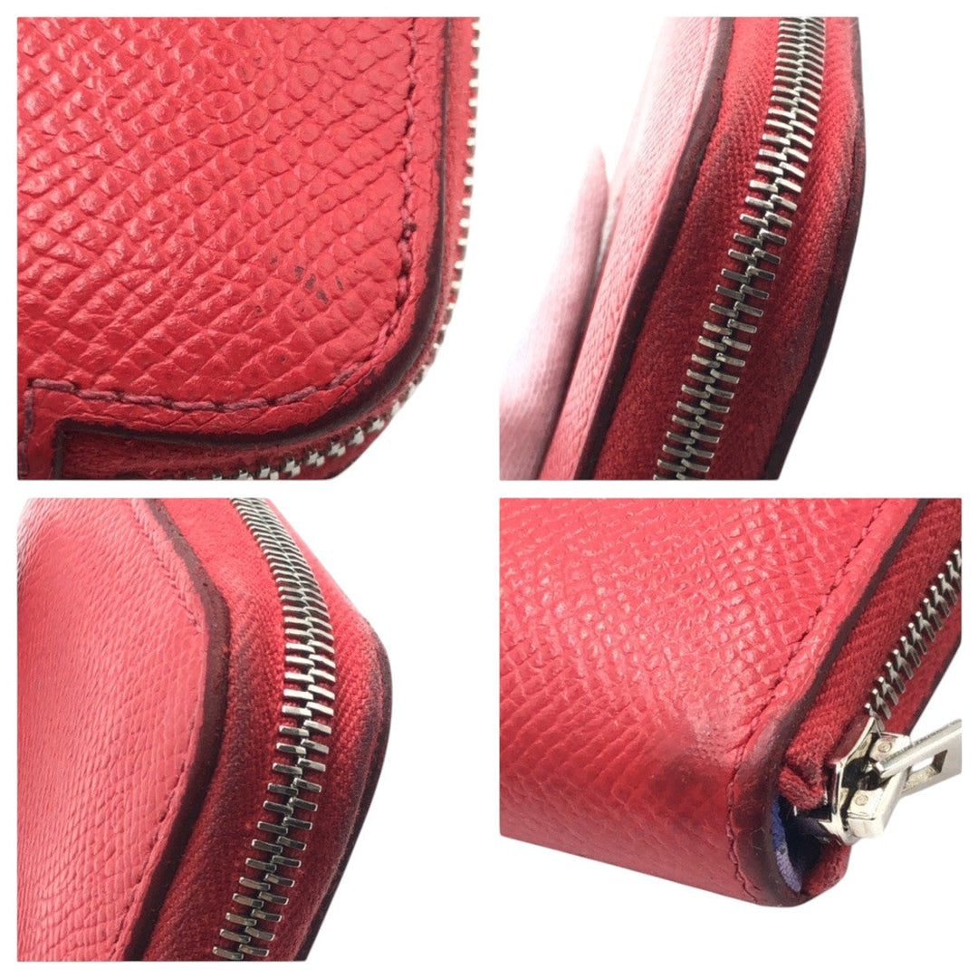 HERMES Bifold Wallet Epsom pink Bifold Wallet Compact Wallet Azap compact Silk in Women Used Authentic