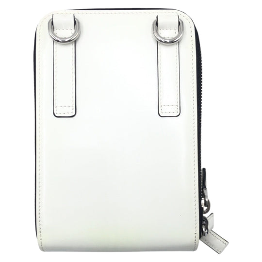PRADA Shoulder Bag enamel white Shoulder Bag Pochette Unisex Triangular logo Women Used Authentic