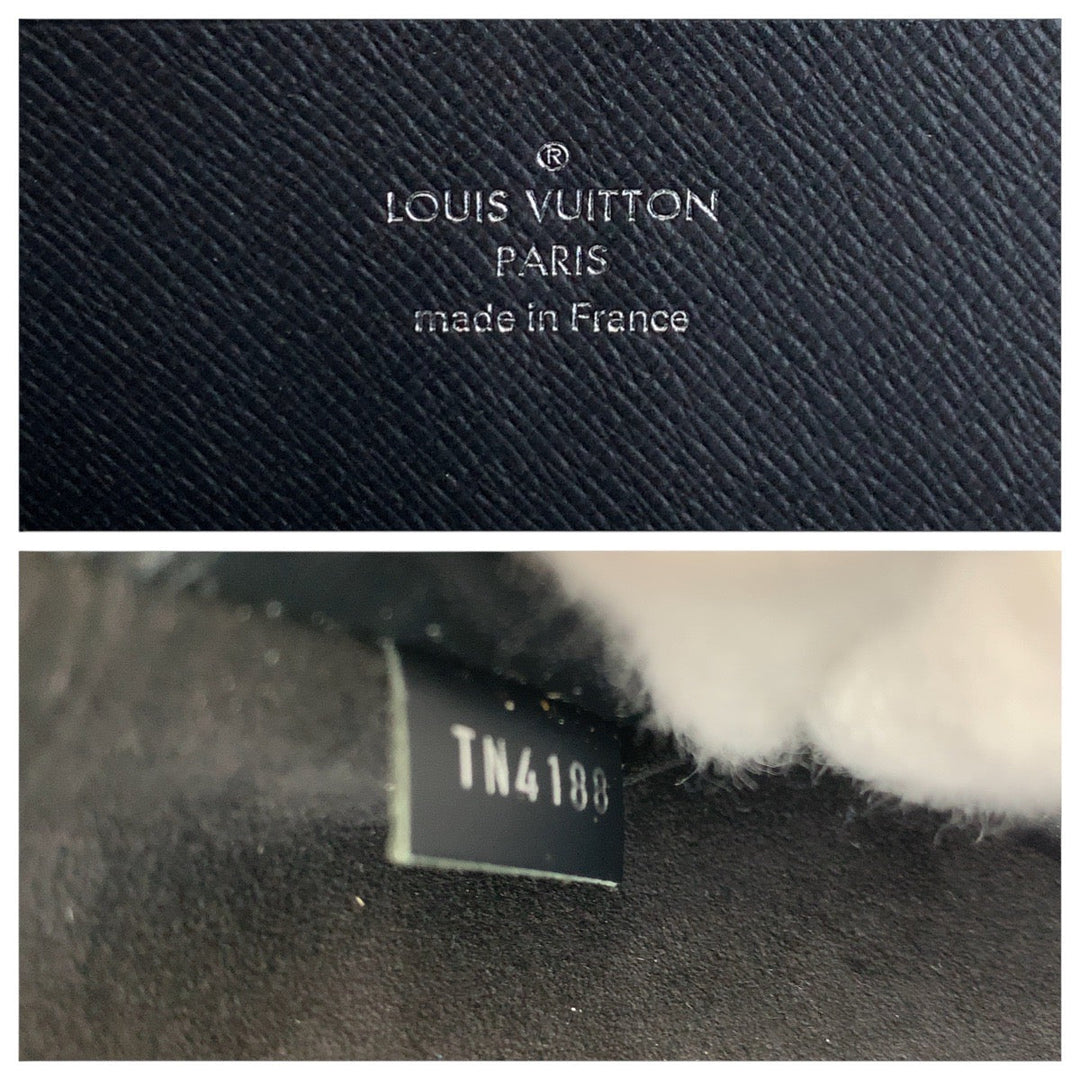 LOUIS VUITTON Clutch bag M62646 leather black Clutch bag business bag Epi Pochette Jules PM mens Used Authentic