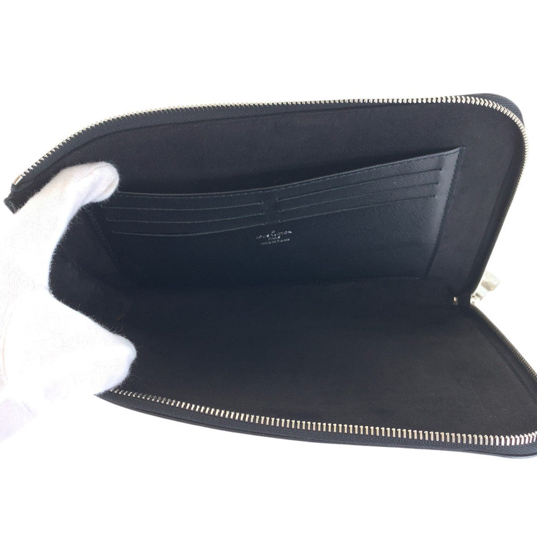 LOUIS VUITTON Clutch bag M62646 leather black Clutch bag business bag Epi Pochette Jules PM mens Used Authentic