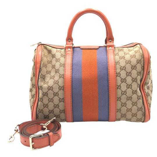 GUCCI Boston Duffel bag C967639 GG canvas multicolor Boston Duffel bag mini Boston Duffel bag 2WAY Sherry line Women Used Authentic