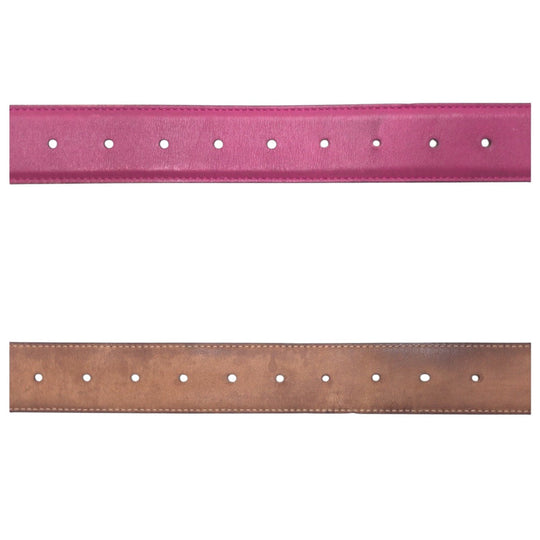 GUCCI belt 370543 AP00G leather Purple gold Interlocking G Women Used Authentic