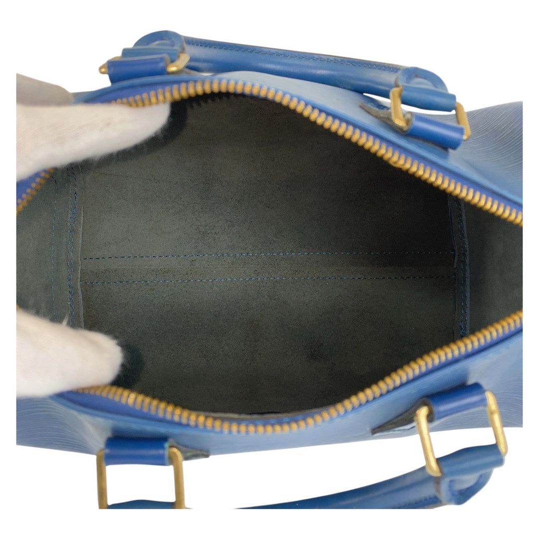 LOUIS VUITTON Handbag M43015 leather Blue GoldMetal Handbag Boston Duffel bag Epi Speedy 25 Women Used Authentic
