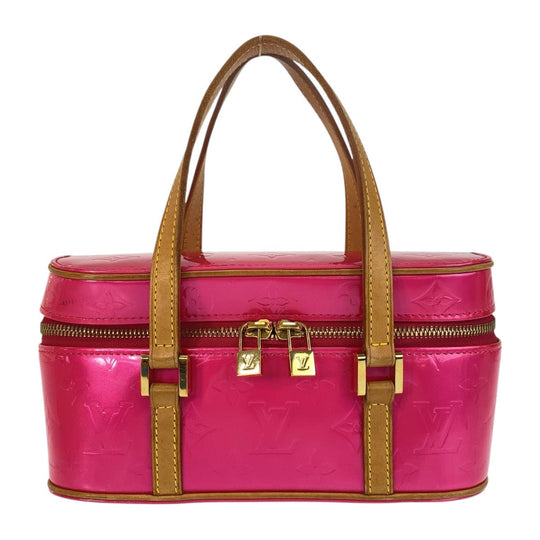 LOUIS VUITTON Handbag M91267 Patent leather Fuchsia Pink Gold Metal Handbag accessory pouch Vernis Sullivan Horizontal GM Women Used Authentic