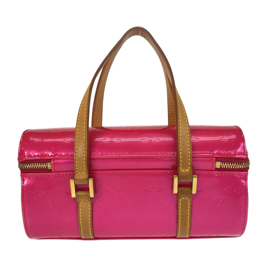 LOUIS VUITTON Handbag M91267 Patent leather Fuchsia Pink Gold Metal Handbag accessory pouch Vernis Sullivan Horizontal GM Women Used Authentic