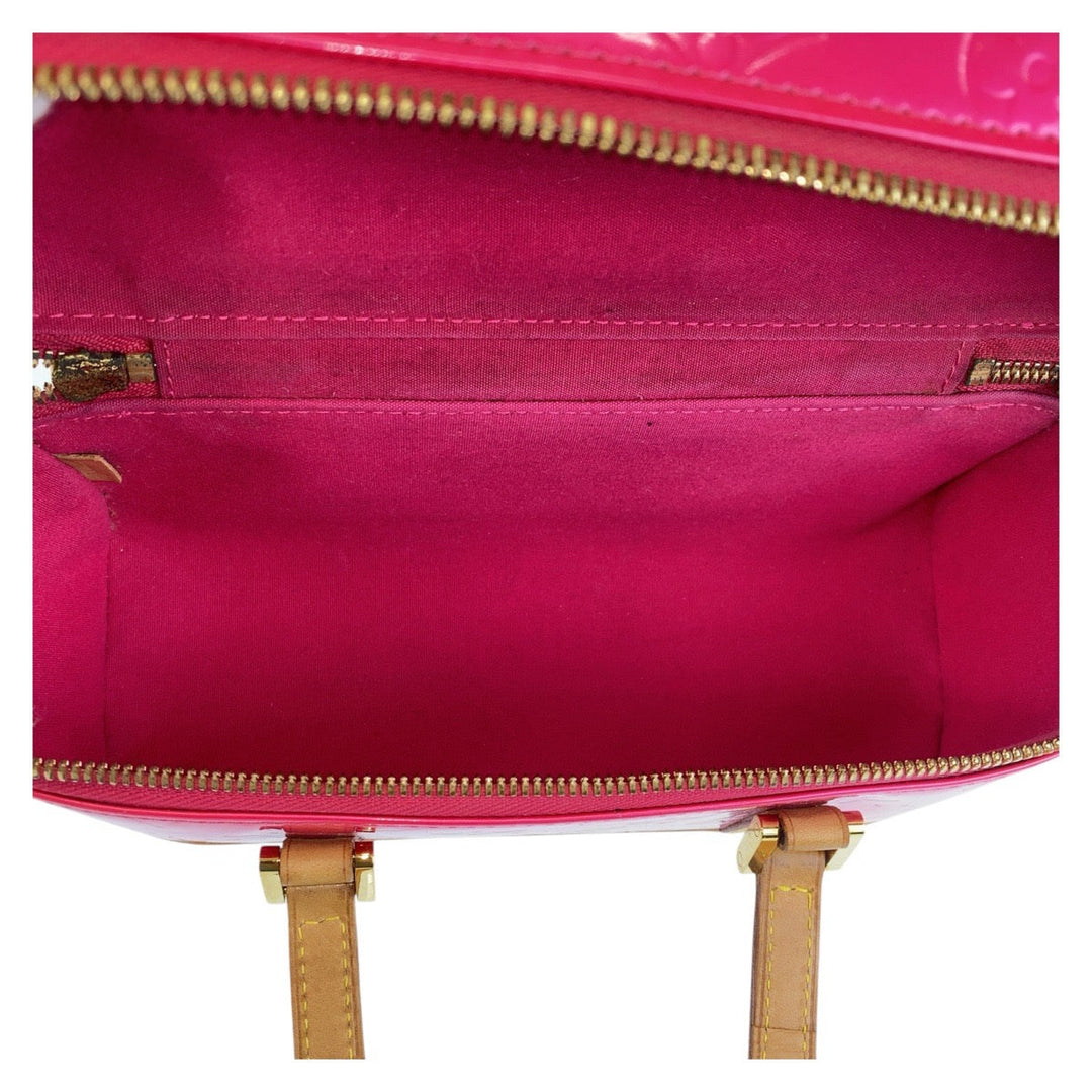 LOUIS VUITTON Handbag M91267 Patent leather Fuchsia Pink Gold Metal Handbag accessory pouch Vernis Sullivan Horizontal GM Women Used Authentic