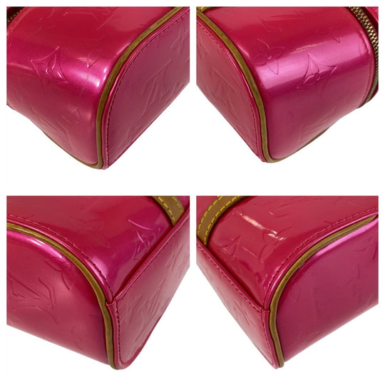 LOUIS VUITTON Handbag M91267 Patent leather Fuchsia Pink Gold Metal Handbag accessory pouch Vernis Sullivan Horizontal GM Women Used Authentic