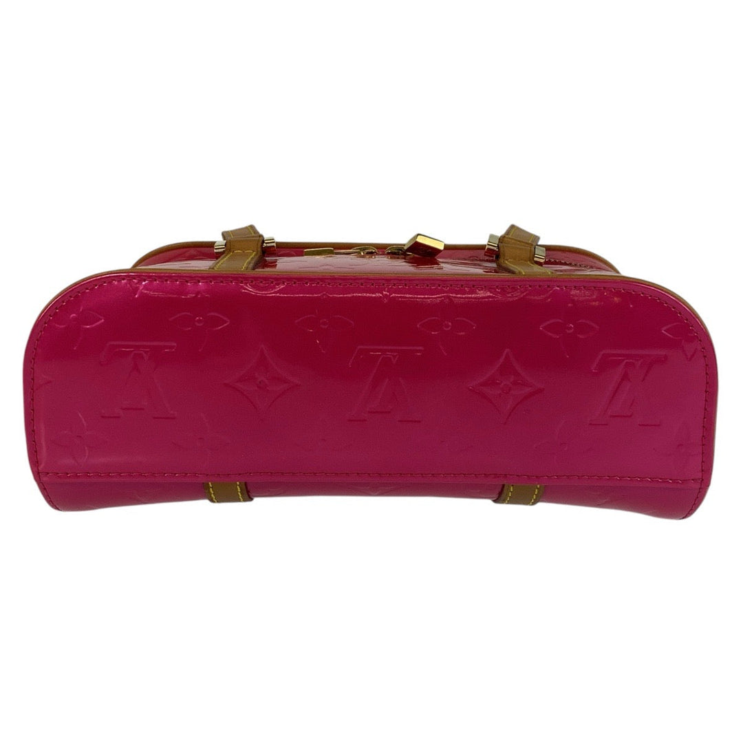 LOUIS VUITTON Handbag M91267 Patent leather Fuchsia Pink Gold Metal Handbag accessory pouch Vernis Sullivan Horizontal GM Women Used Authentic