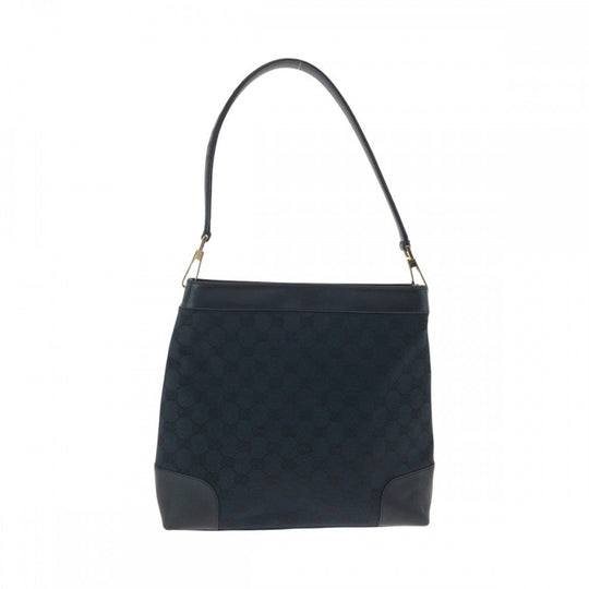 GUCCI Shoulder Bag 001 4231 GG canvas Black Silver Metal Shoulder Bag handbag Women Used Authentic