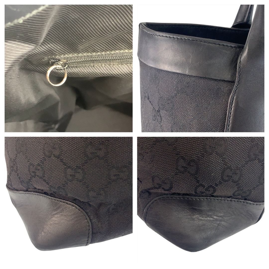 GUCCI Tote Bag 002 1121 GG canvas Black black