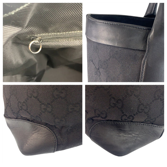 GUCCI Tote Bag 002 1121 GG canvas Black black