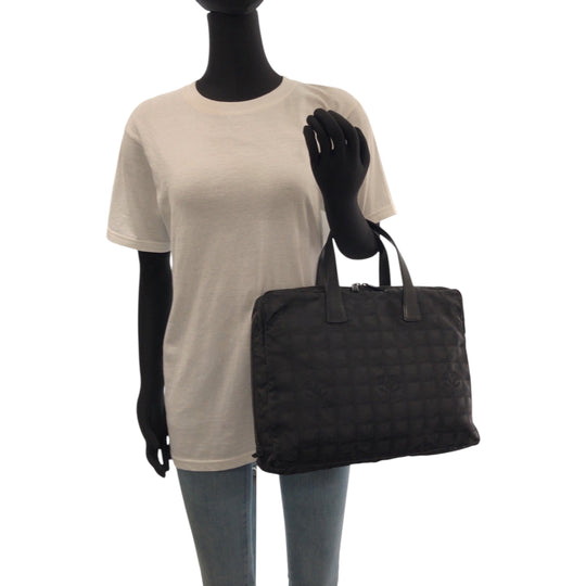 CHANEL Business bag A15974 Nylon Black SilverMetal Business bag handbag New travel line COCO Mark Women Used Authentic