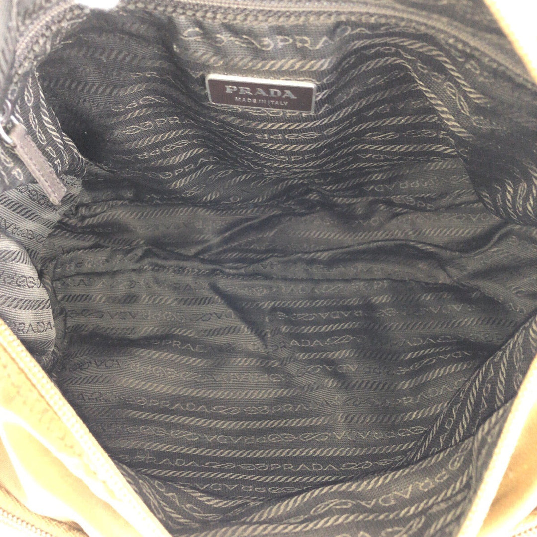 PRADA Shoulder Bag Nylon Brown Test Triangle With logo